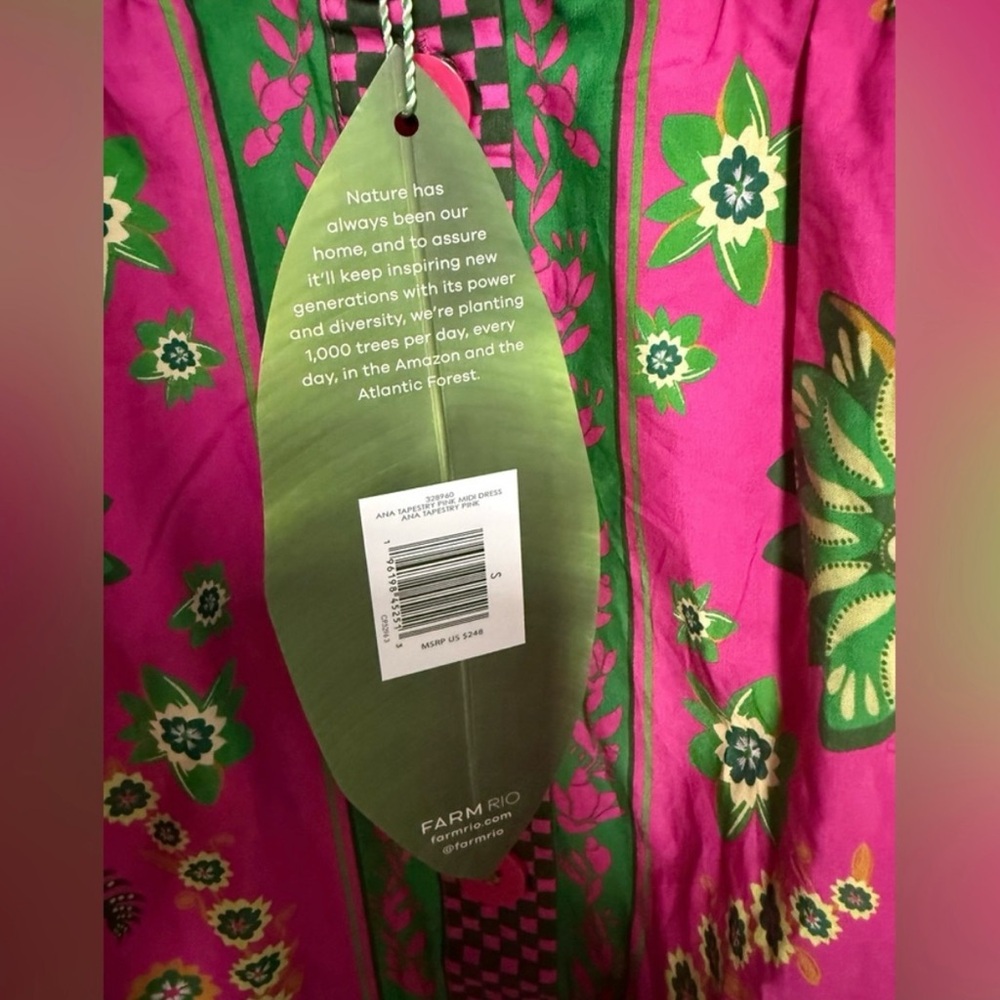 FARM Rio Ana Tapestry Pink Midi Dress - Picture 5 of 7